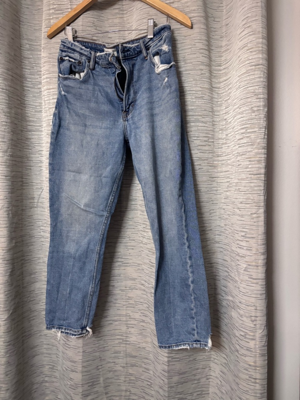 Abercrombie & Fitch Faded Light Blue Straight Leg Jeans